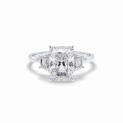 Radiant Three Stone Lab Grown Diamond Engagement Ring