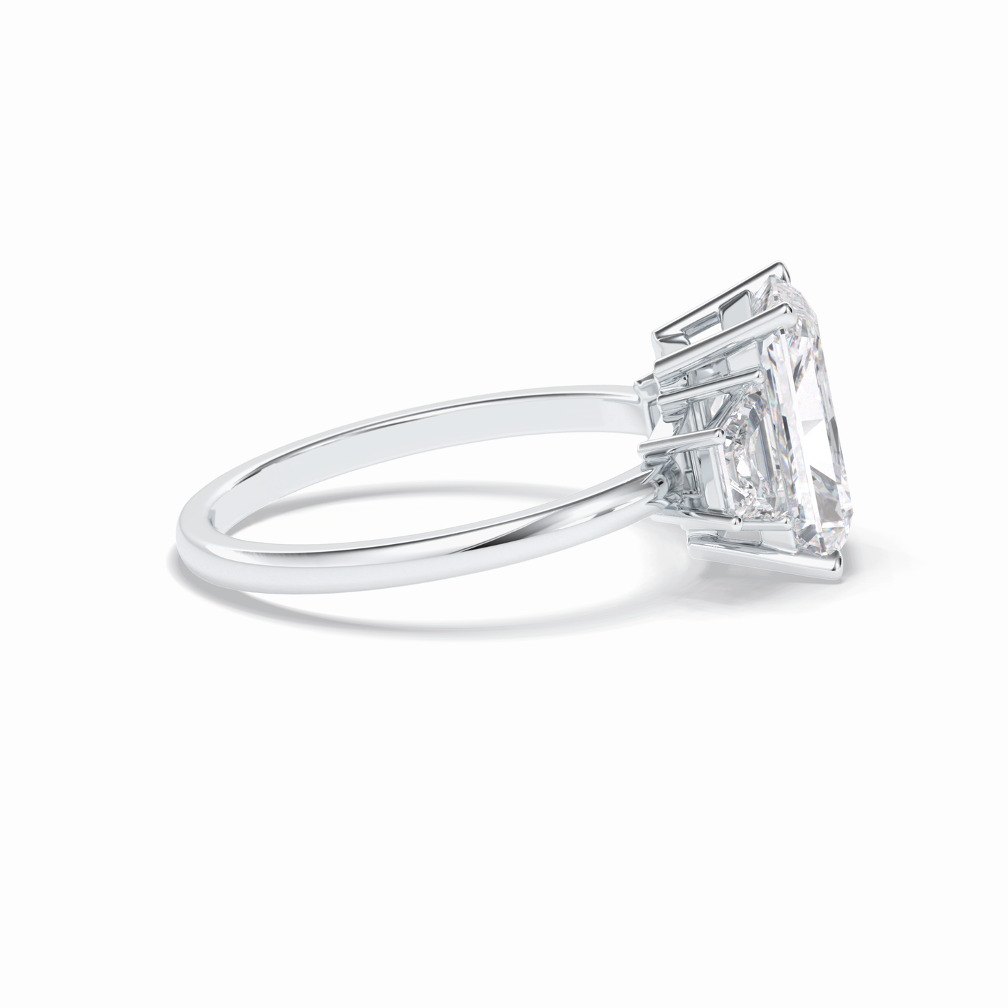 Radiant Three Stone Lab Grown Diamond Engagement Ring