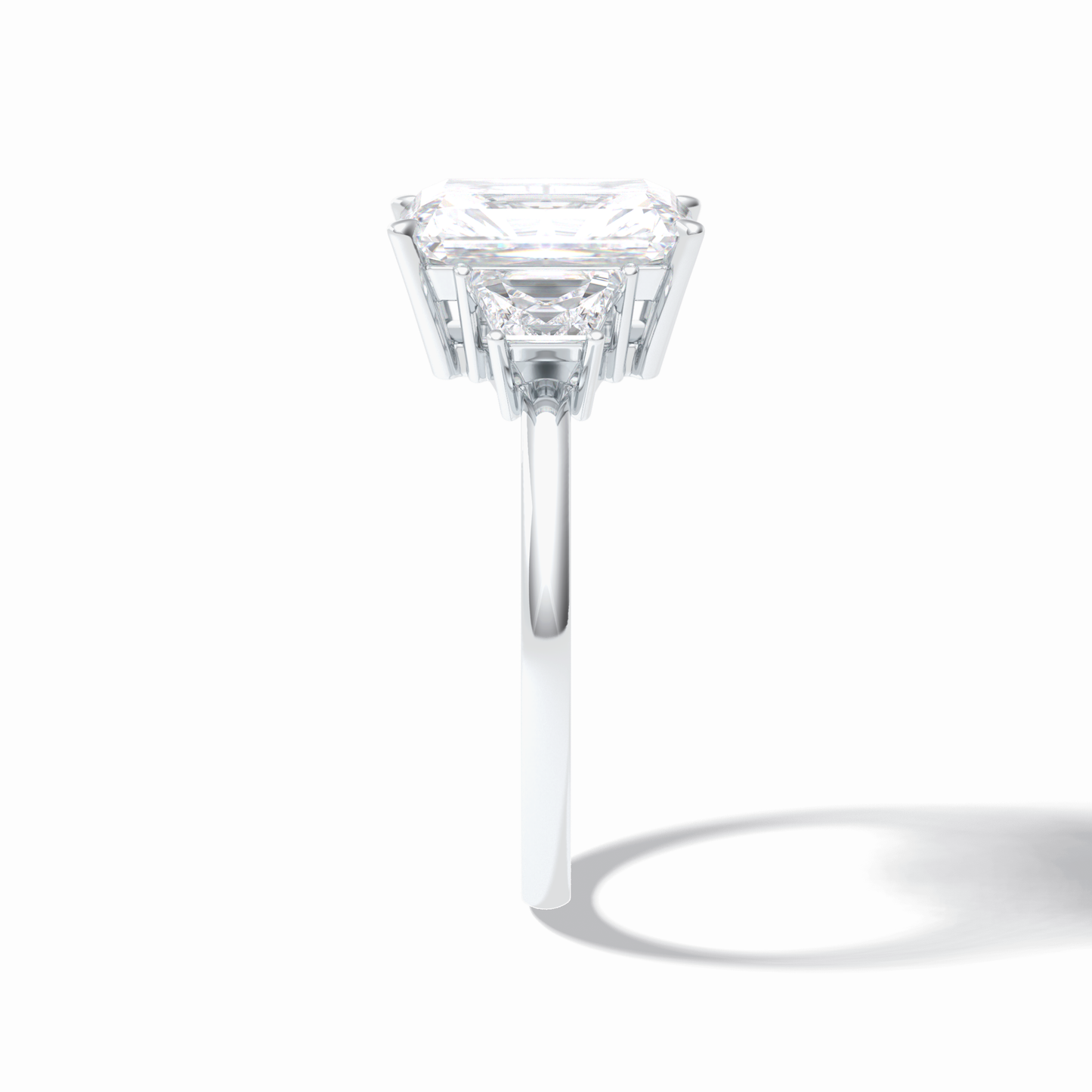 Radiant Three Stone Lab Grown Diamond Engagement Ring