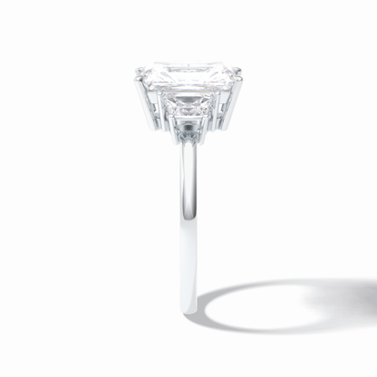 Radiant Three Stone Lab Grown Diamond Engagement Ring