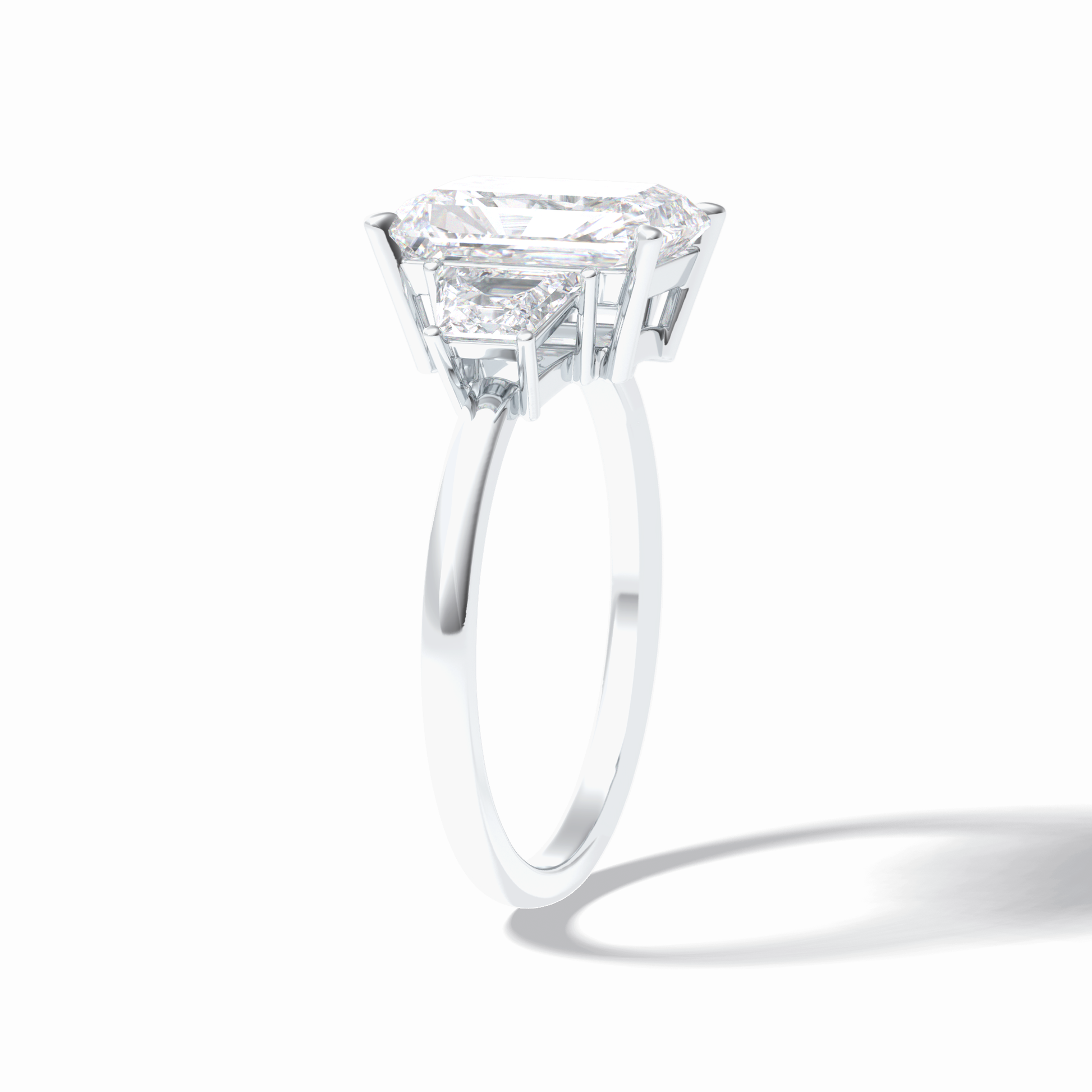 Radiant Three Stone Lab Grown Diamond Engagement Ring