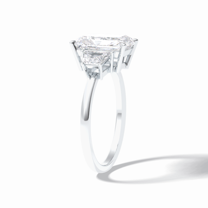 Radiant Three Stone Lab Grown Diamond Engagement Ring