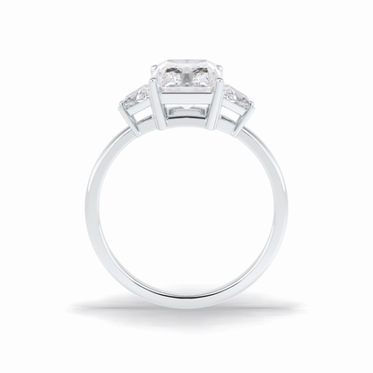 Radiant Three Stone Lab Grown Diamond Engagement Ring