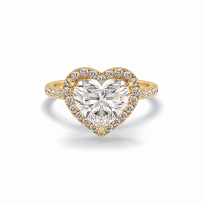 Heart Halo & Pave Lab Grown Diamond Engagement Ring