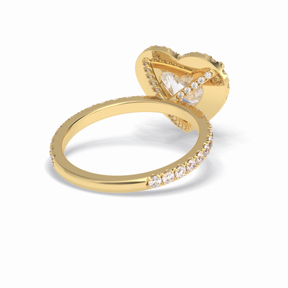 Heart Halo & Pave Lab Grown Diamond Engagement Ring