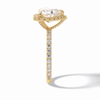 Heart Halo & Pave Lab Grown Diamond Engagement Ring