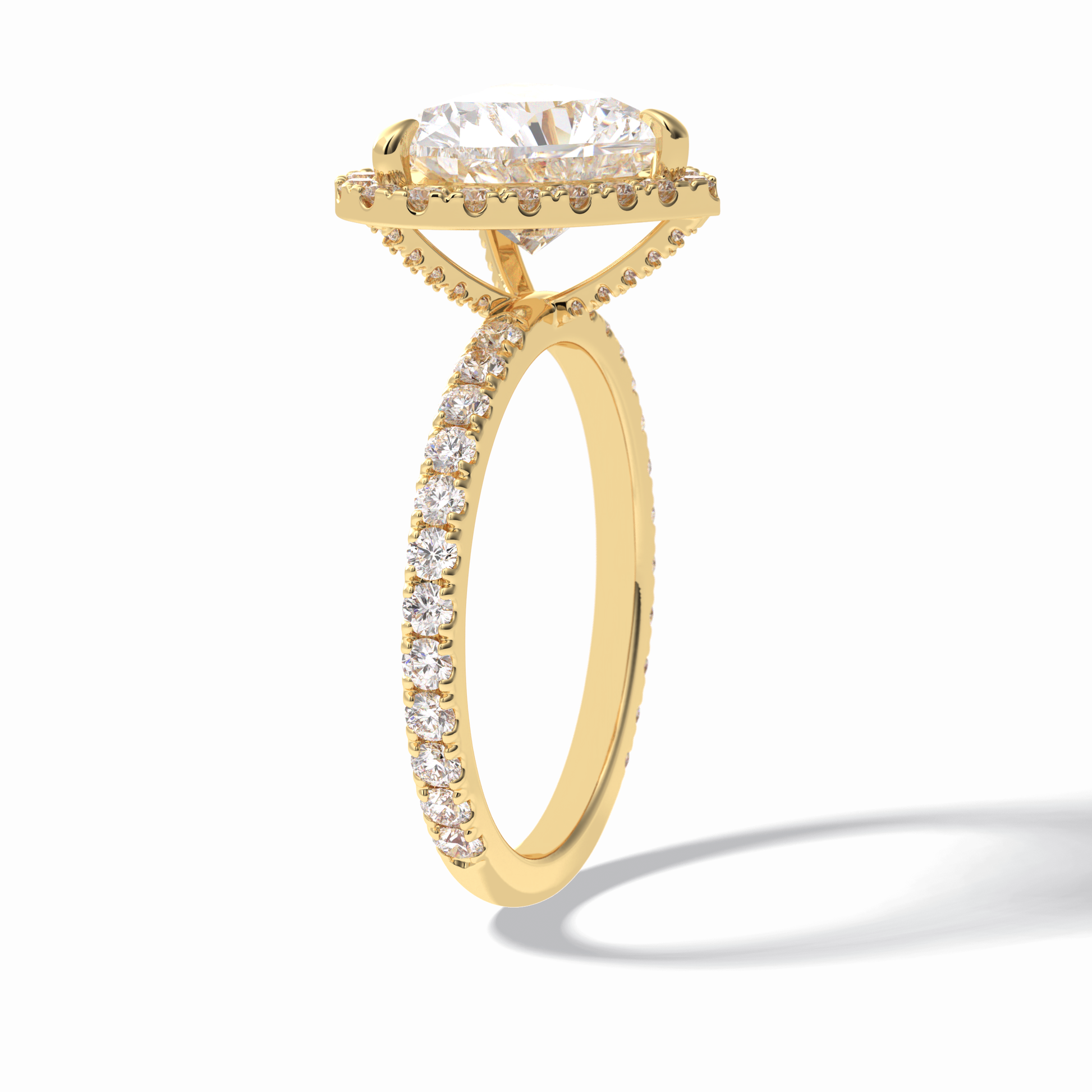 Heart Halo & Pave Lab Grown Diamond Engagement Ring