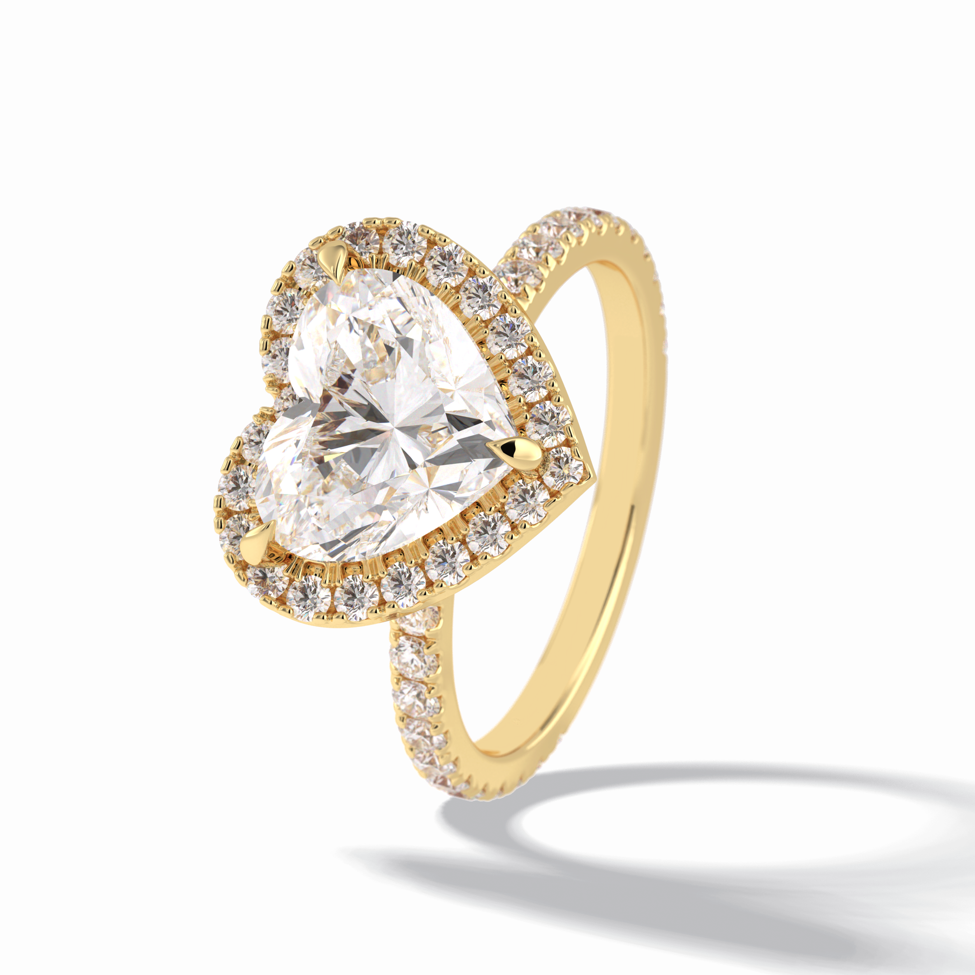 Heart Halo & Pave Lab Grown Diamond Engagement Ring