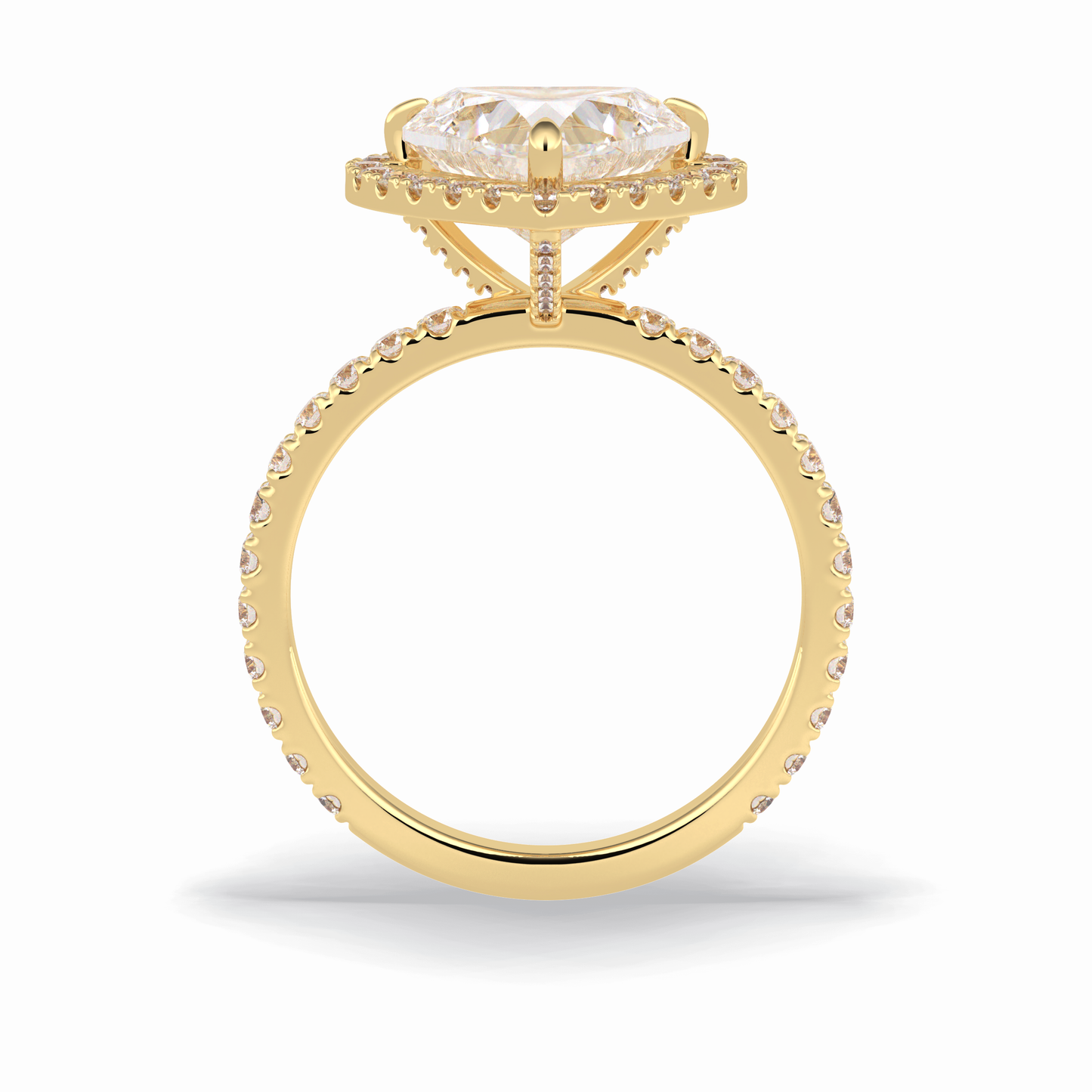 Heart Halo & Pave Lab Grown Diamond Engagement Ring