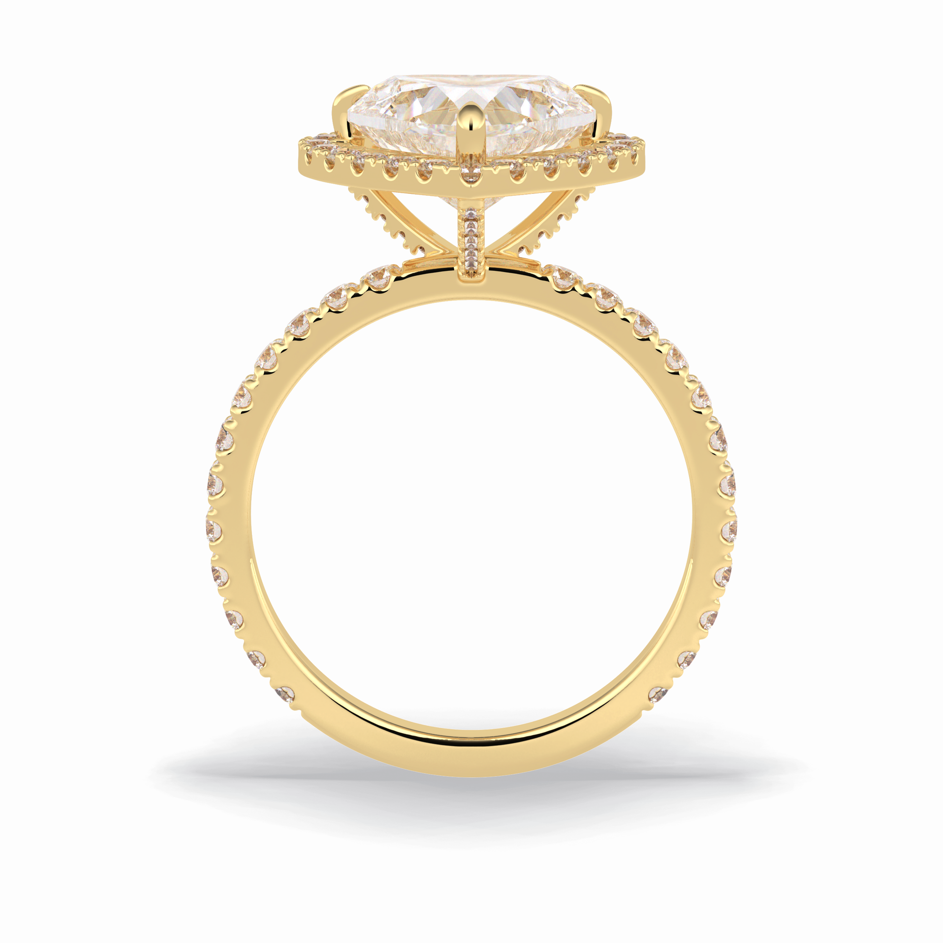Heart Halo & Pave Lab Grown Diamond Engagement Ring