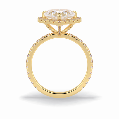 Heart Halo & Pave Lab Grown Diamond Engagement Ring