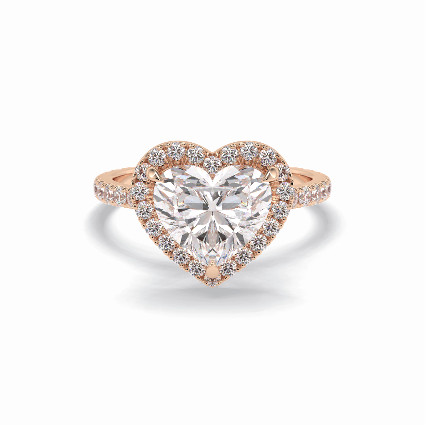 Heart Halo & Pave Lab Grown Diamond Engagement Ring
