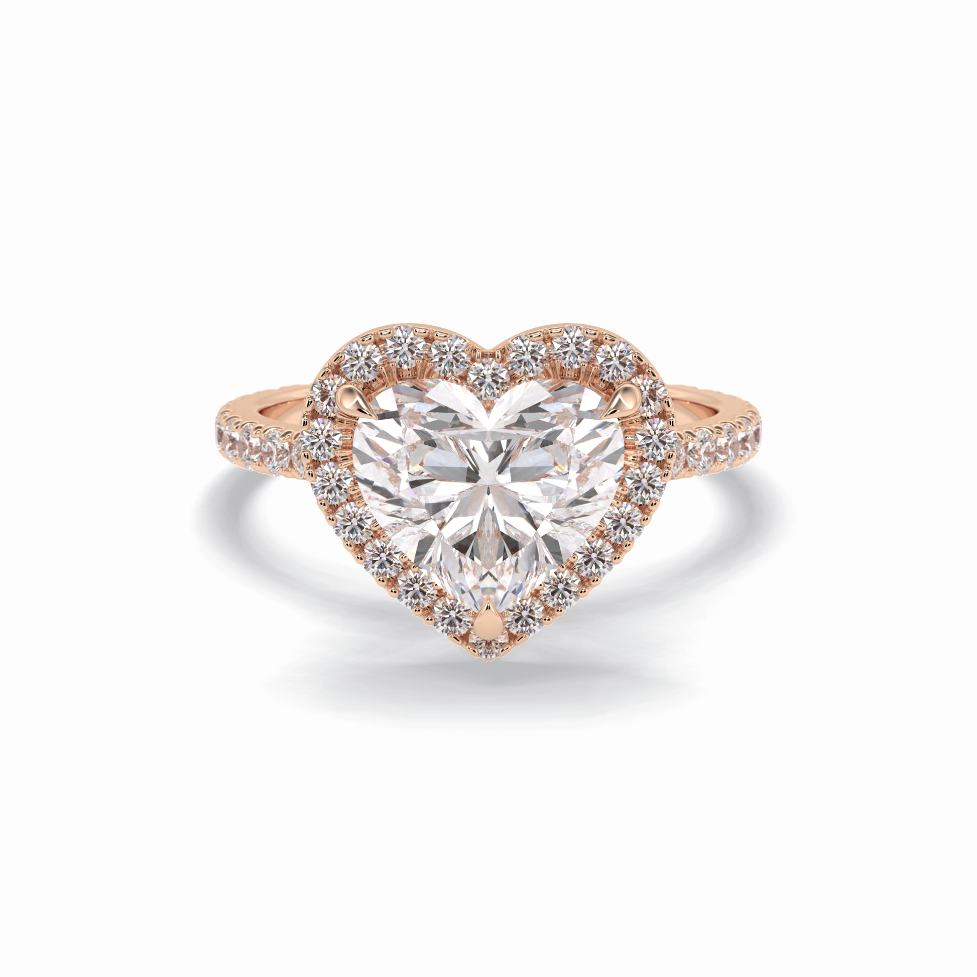 Heart Halo & Pave Lab Grown Diamond Engagement Ring