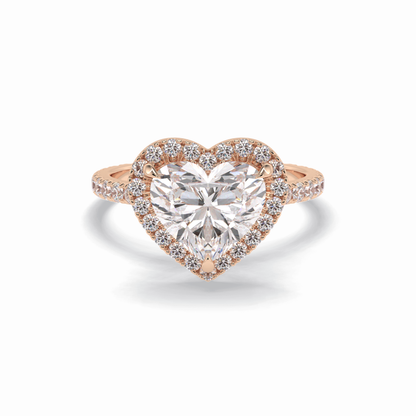 Heart Halo & Pave Lab Grown Diamond Engagement Ring