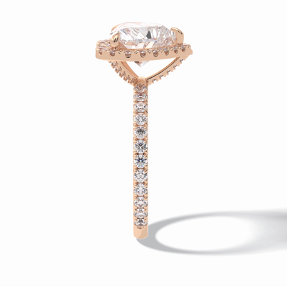Heart Halo & Pave Lab Grown Diamond Engagement Ring