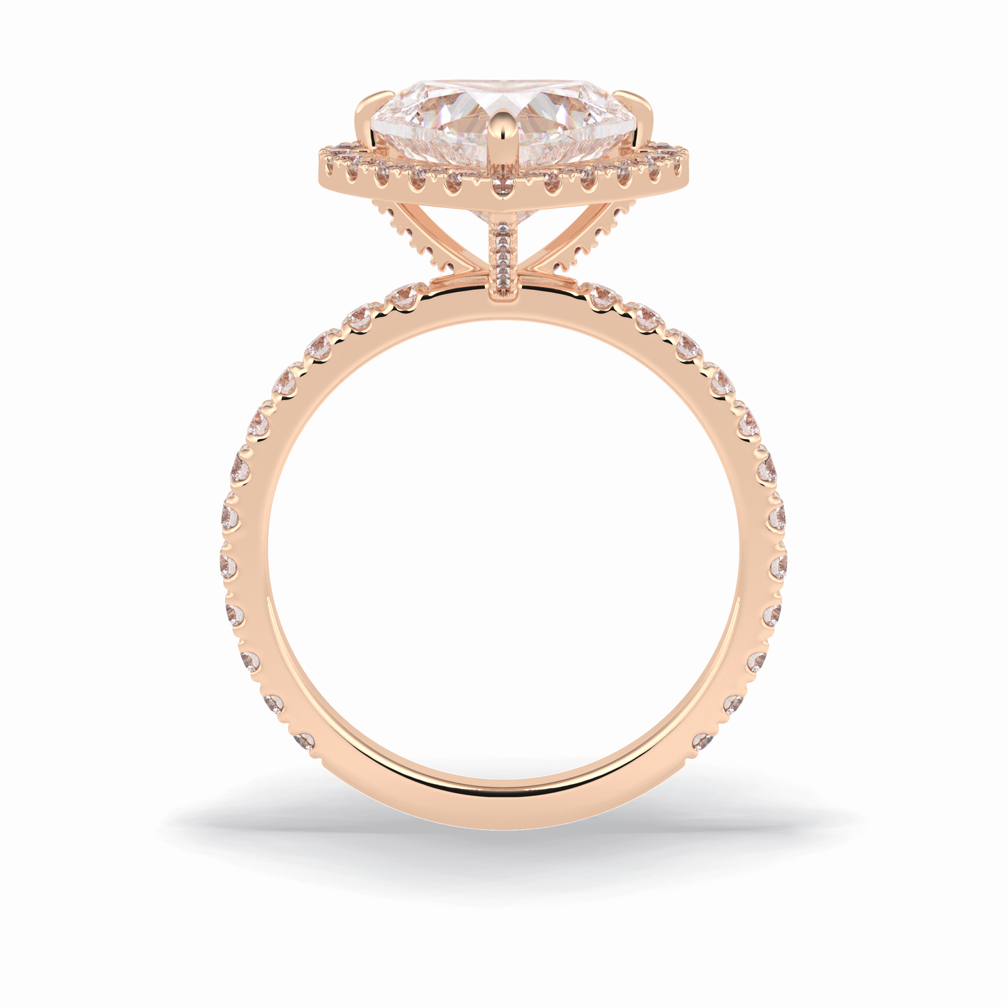 Heart Halo & Pave Lab Grown Diamond Engagement Ring