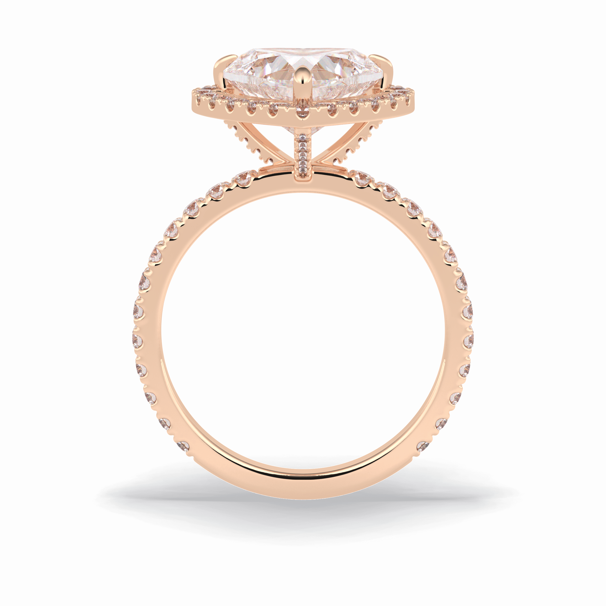 Heart Halo & Pave Lab Grown Diamond Engagement Ring