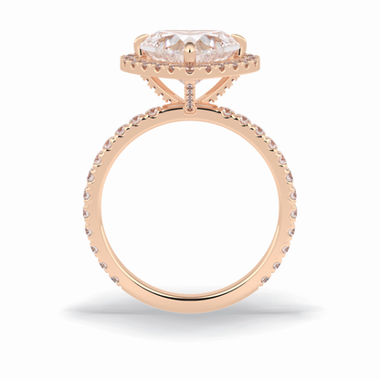Heart Halo & Pave Lab Grown Diamond Engagement Ring