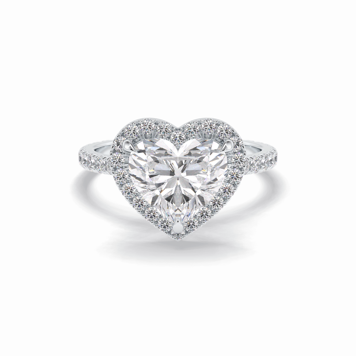 Heart Halo & Pave Lab Grown Diamond Engagement Ring