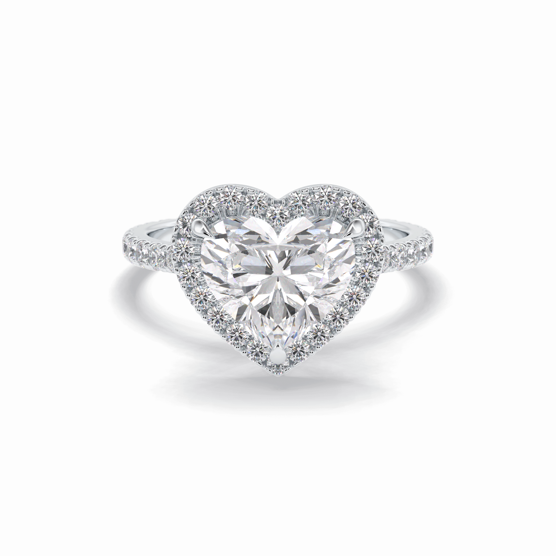 Heart Halo & Pave Lab Grown Diamond Engagement Ring