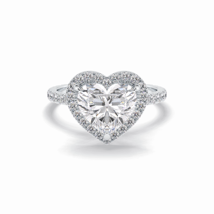 Heart Halo & Pave Lab Grown Diamond Engagement Ring