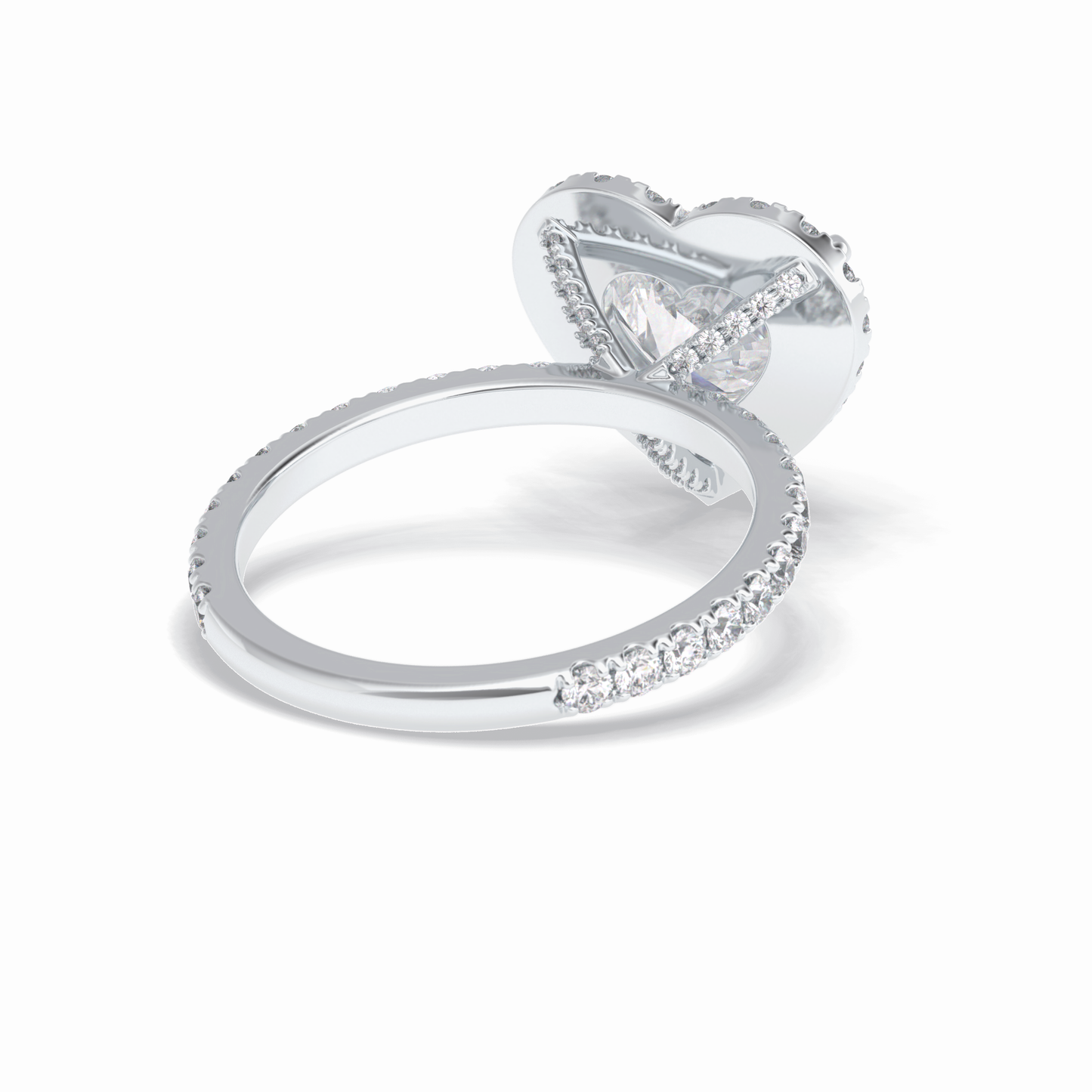 Heart Halo & Pave Lab Grown Diamond Engagement Ring