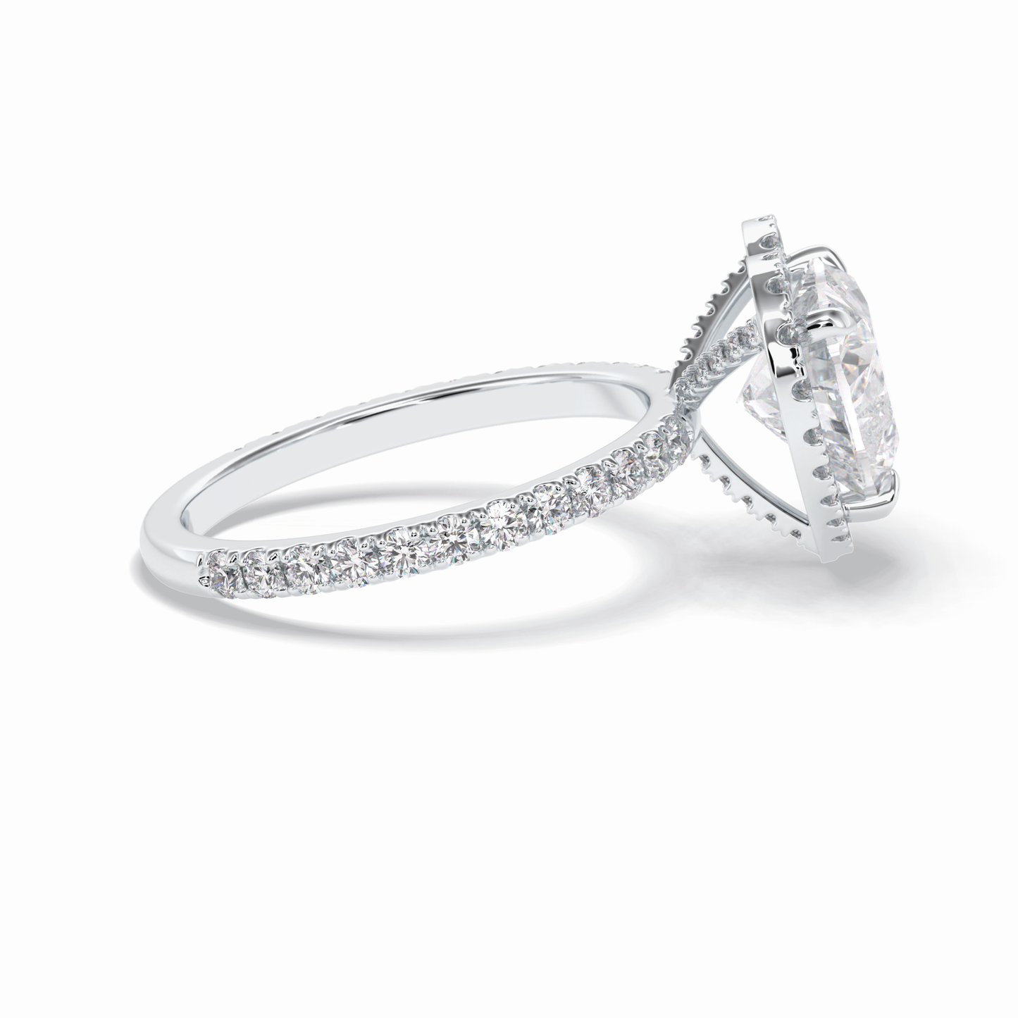 Heart Halo & Pave Lab Grown Diamond Engagement Ring