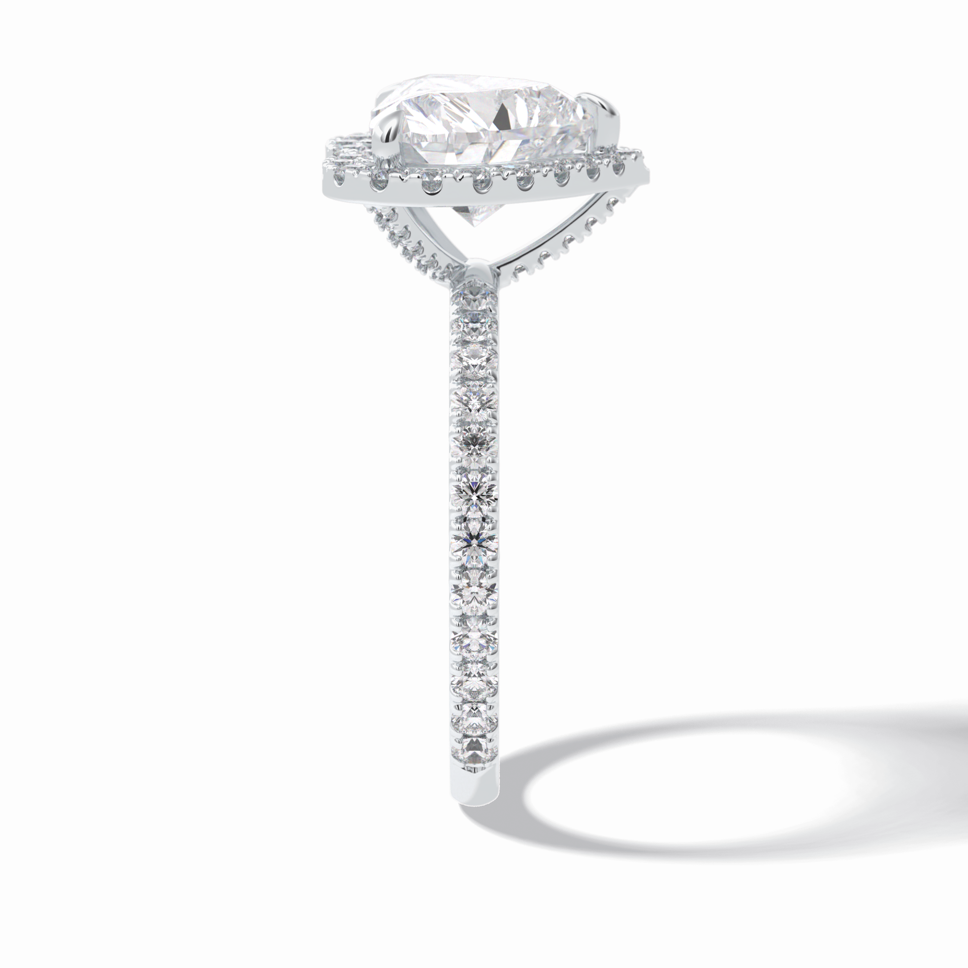 Heart Halo & Pave Lab Grown Diamond Engagement Ring