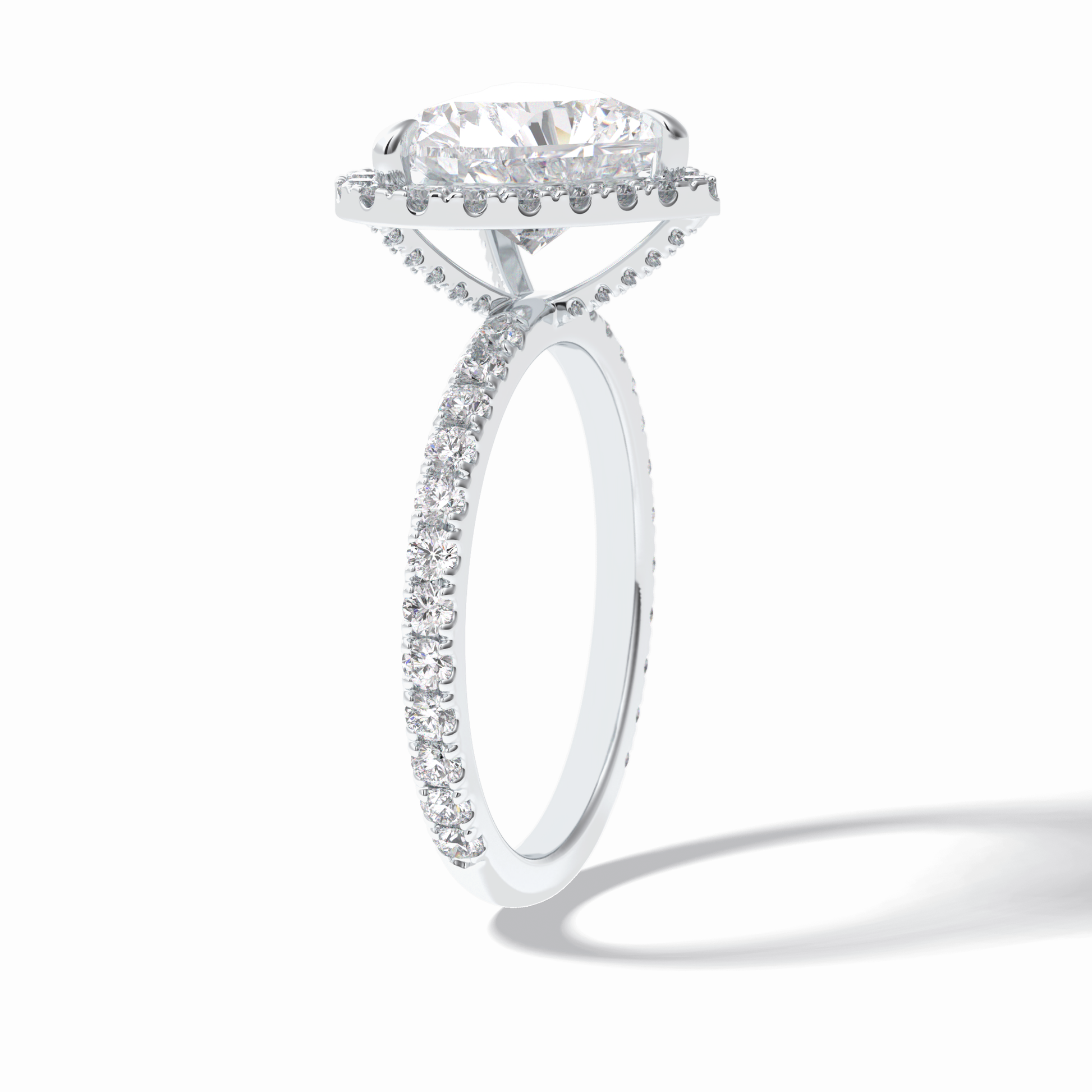 Heart Halo & Pave Lab Grown Diamond Engagement Ring