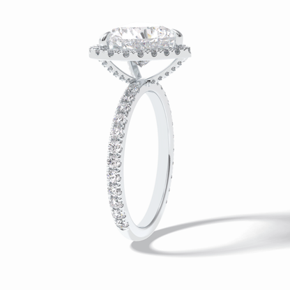 Heart Halo & Pave Lab Grown Diamond Engagement Ring