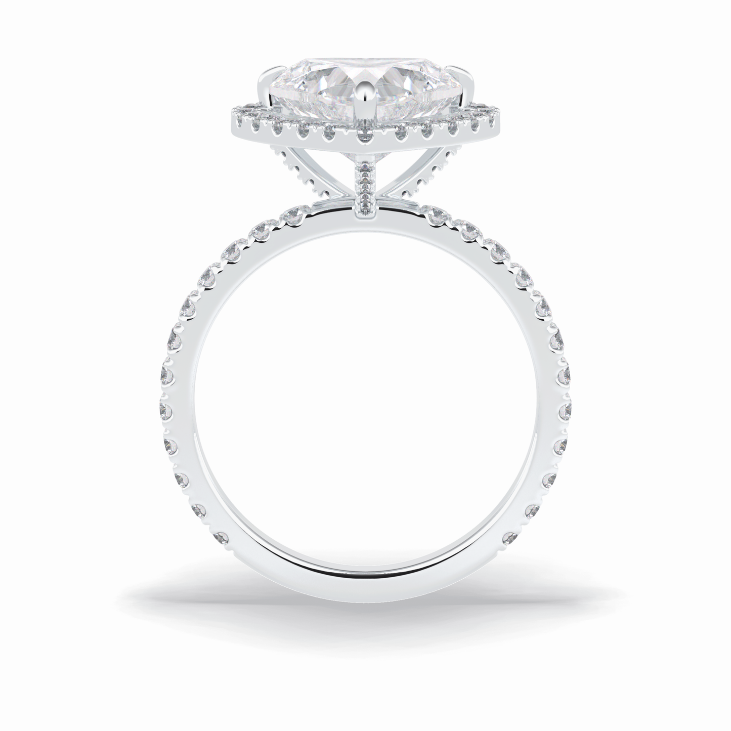 Heart Halo & Pave Lab Grown Diamond Engagement Ring