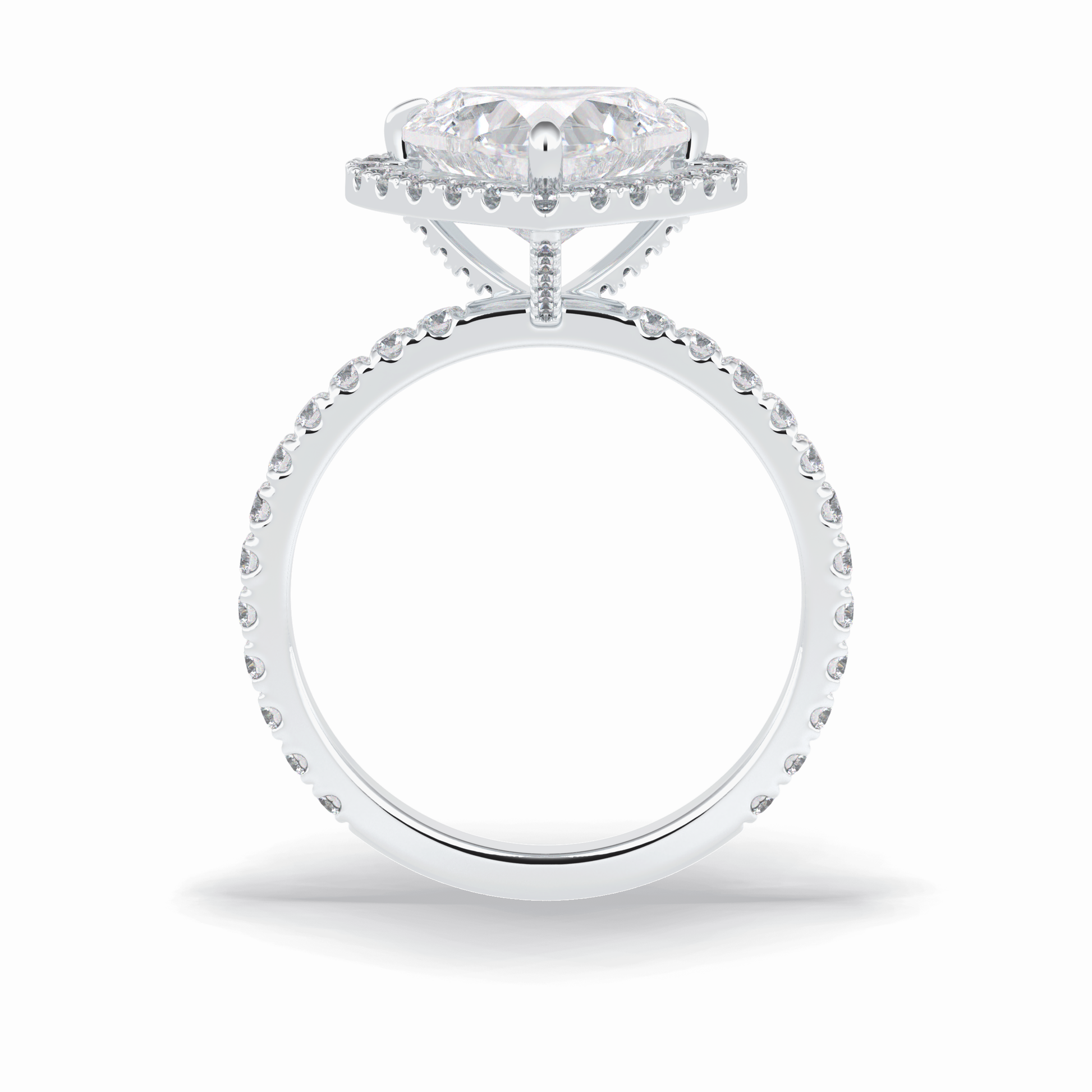 Heart Halo & Pave Lab Grown Diamond Engagement Ring