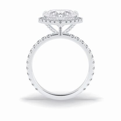 Heart Halo & Pave Lab Grown Diamond Engagement Ring