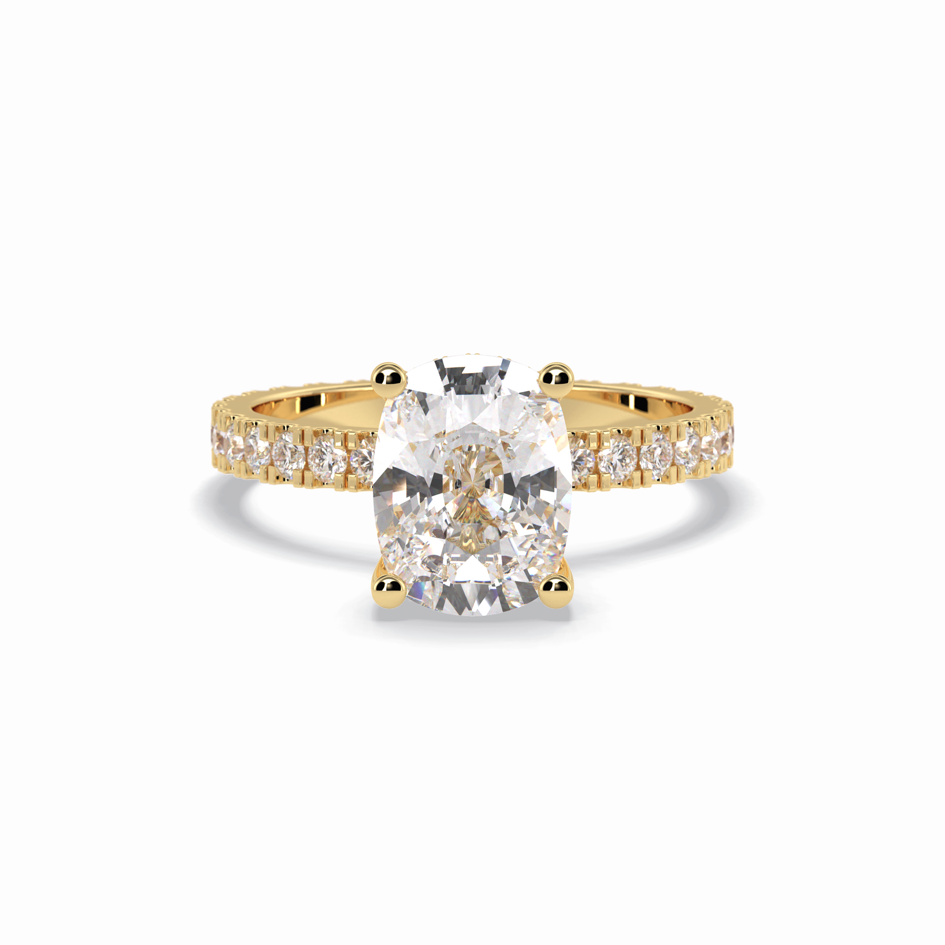 Cushion Hidden Halo & Pave Lab Grown Diamond Engagement Ring