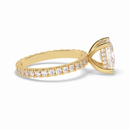 Cushion Hidden Halo & Pave Lab Grown Diamond Engagement Ring