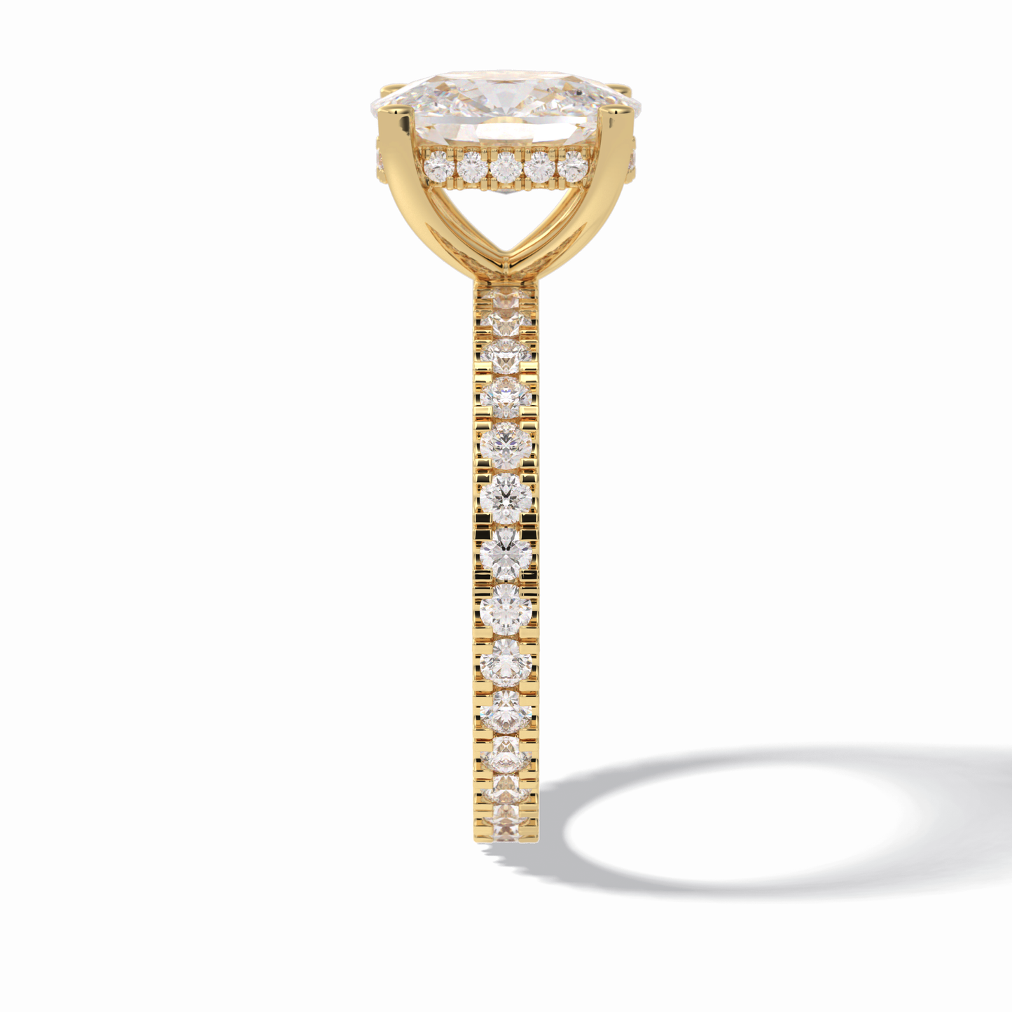 Cushion Hidden Halo & Pave Lab Grown Diamond Engagement Ring