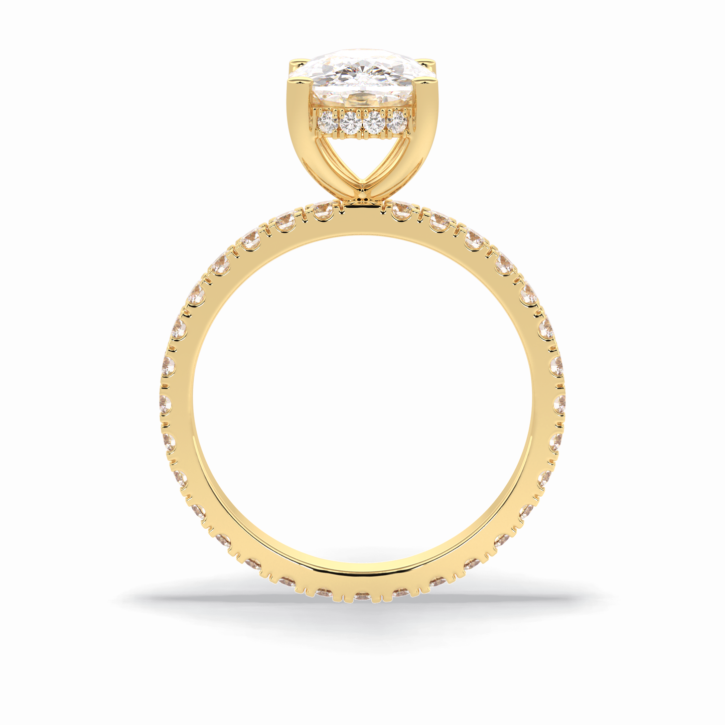 Cushion Hidden Halo & Pave Lab Grown Diamond Engagement Ring