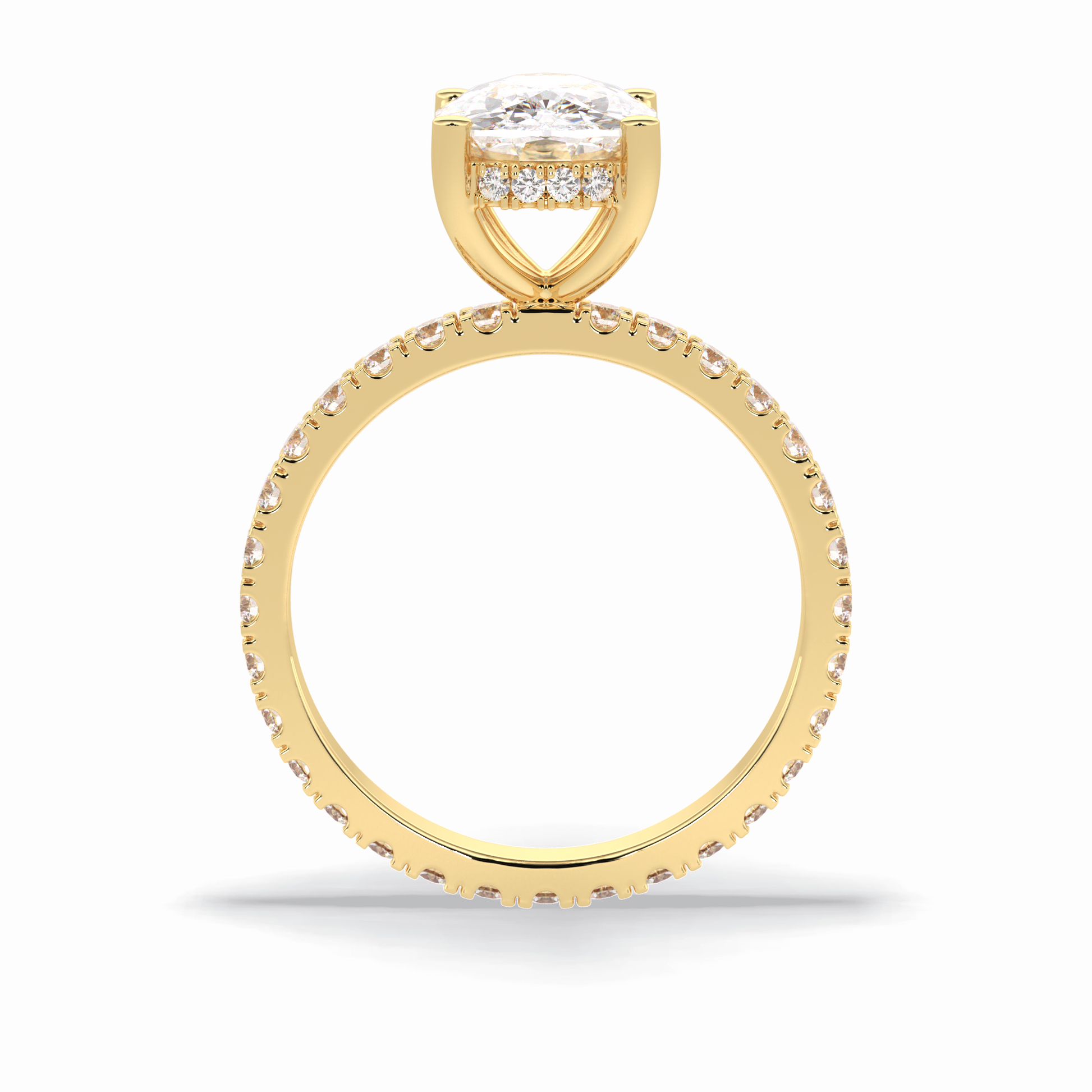 Cushion Hidden Halo & Pave Lab Grown Diamond Engagement Ring