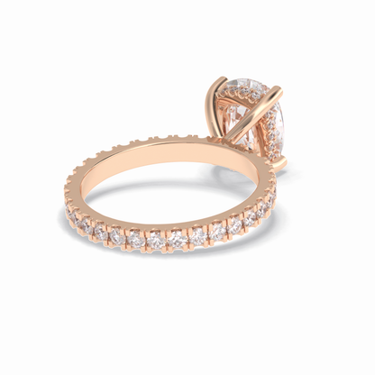 Cushion Hidden Halo & Pave Lab Grown Diamond Engagement Ring