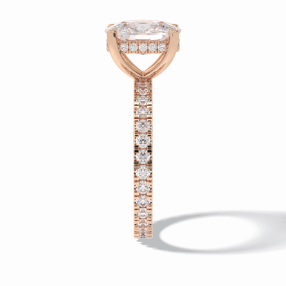 Cushion Hidden Halo & Pave Lab Grown Diamond Engagement Ring