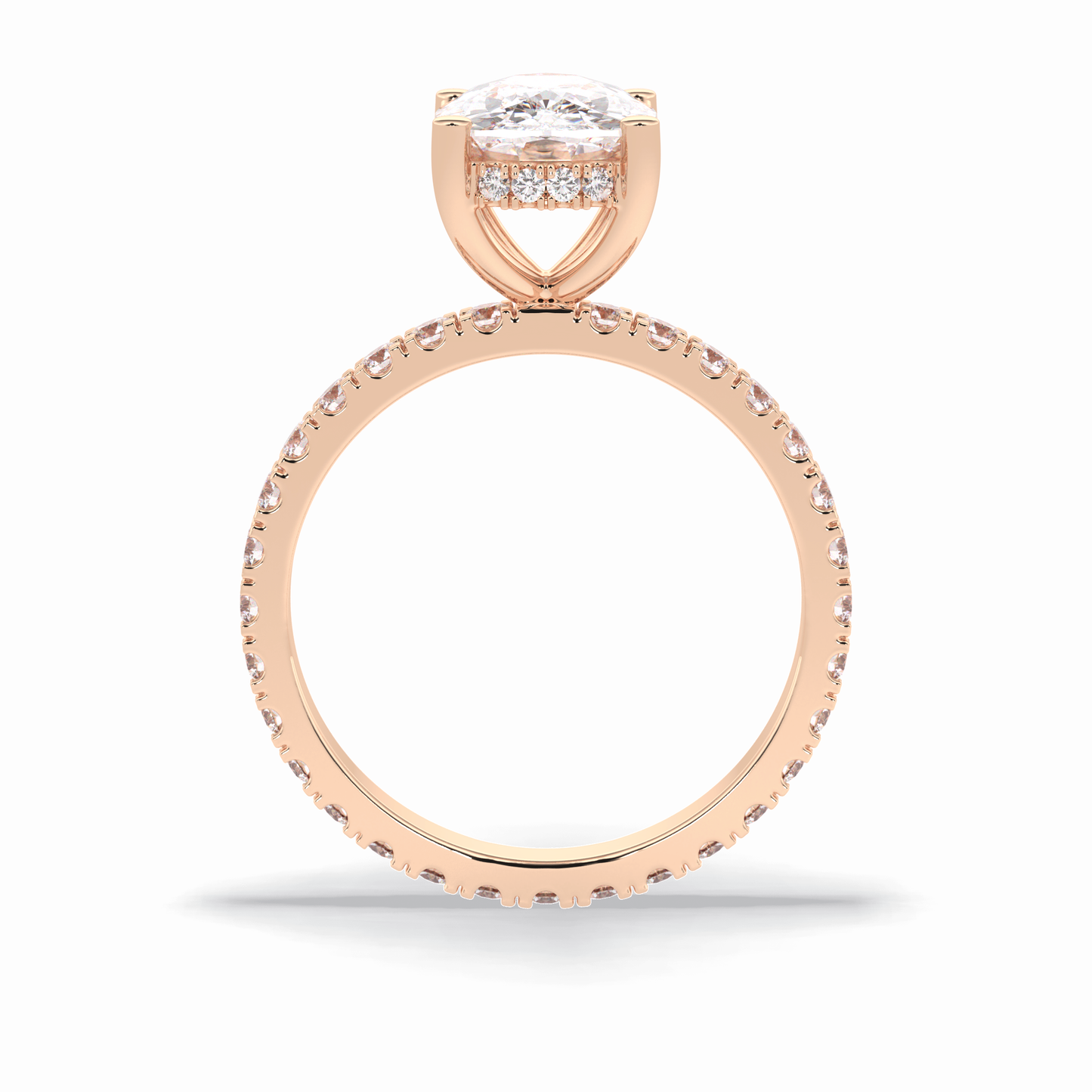 Cushion Hidden Halo & Pave Lab Grown Diamond Engagement Ring