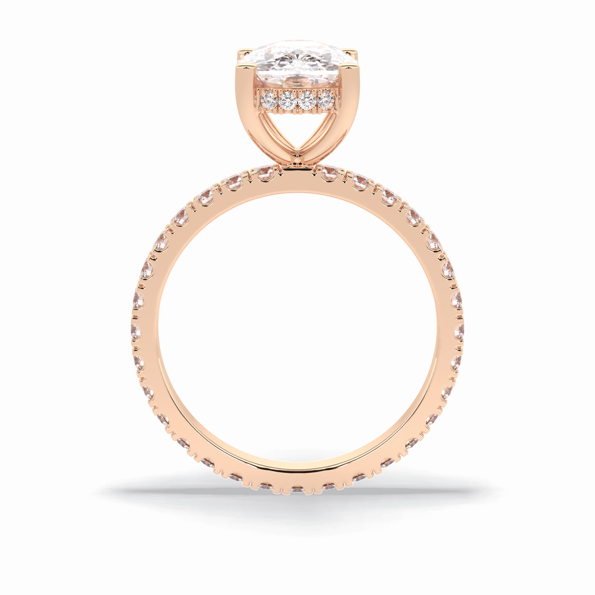 Cushion Hidden Halo & Pave Lab Grown Diamond Engagement Ring