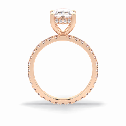 Cushion Hidden Halo & Pave Lab Grown Diamond Engagement Ring