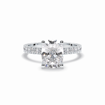 Cushion Hidden Halo & Pave Lab Grown Diamond Engagement Ring