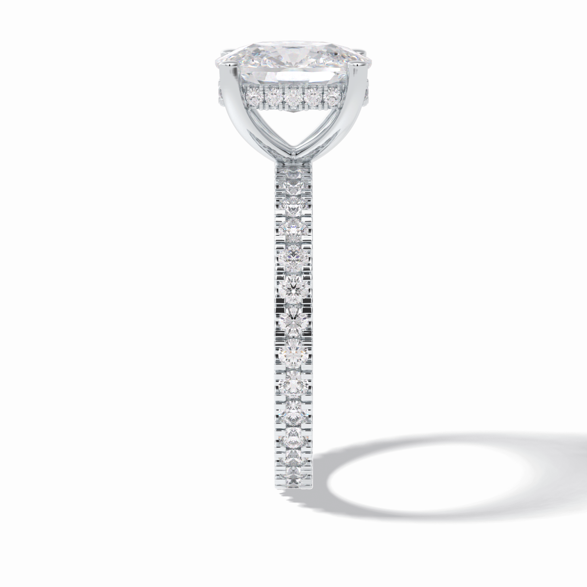 Cushion Hidden Halo & Pave Lab Grown Diamond Engagement Ring