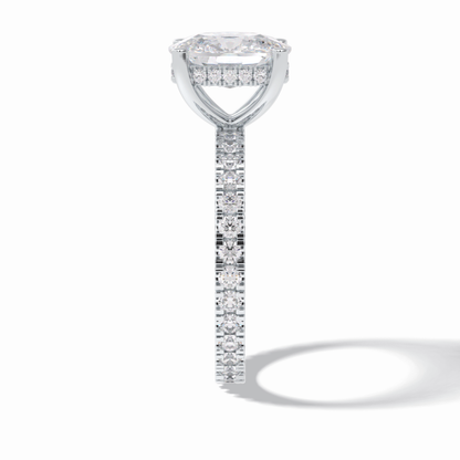 Cushion Hidden Halo & Pave Lab Grown Diamond Engagement Ring