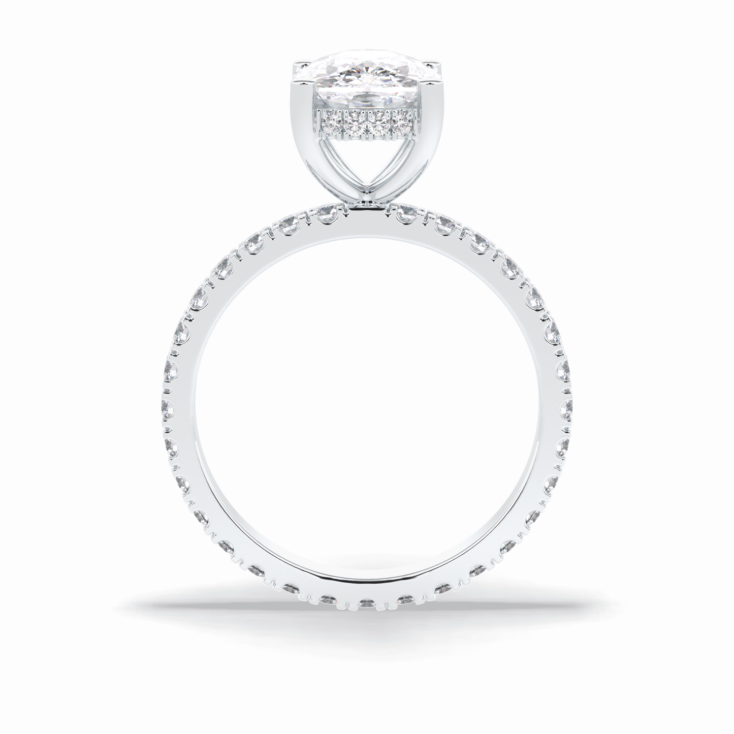 Cushion Hidden Halo & Pave Lab Grown Diamond Engagement Ring