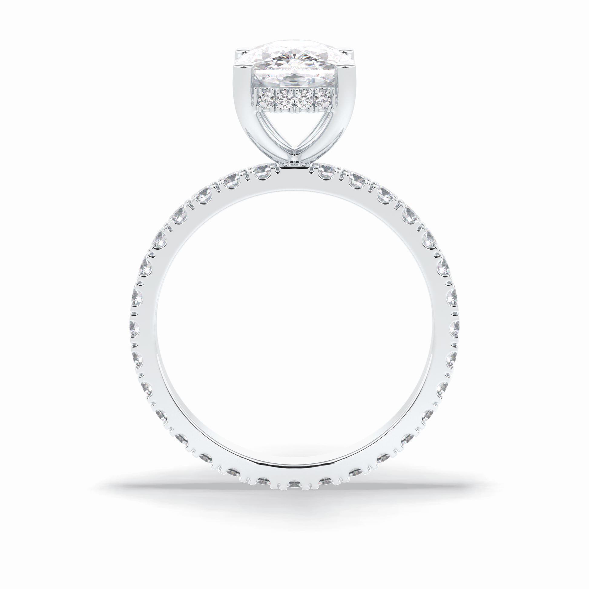 Cushion Hidden Halo & Pave Lab Grown Diamond Engagement Ring