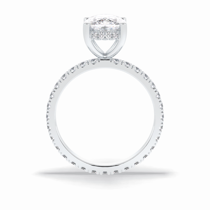 Cushion Hidden Halo & Pave Lab Grown Diamond Engagement Ring