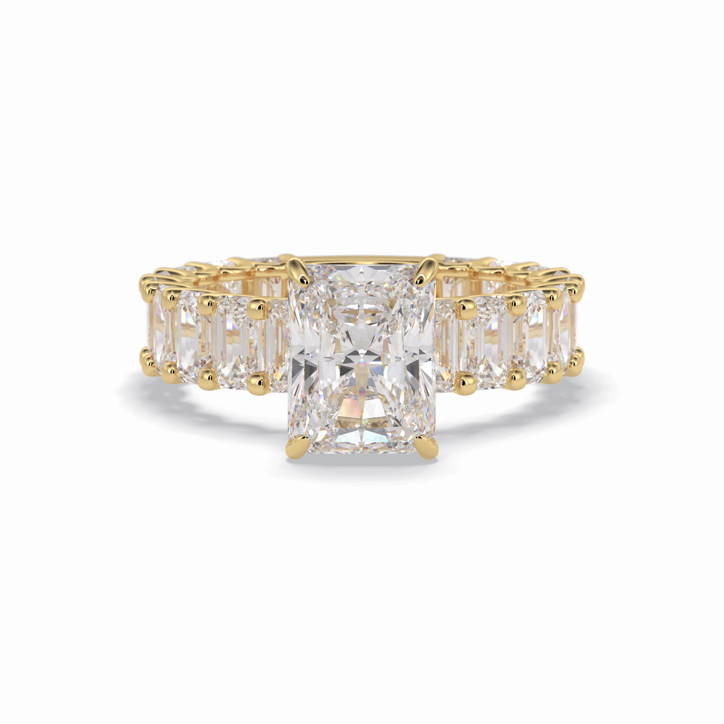 Radiant Pave Lab Grown Diamond Engagement Ring